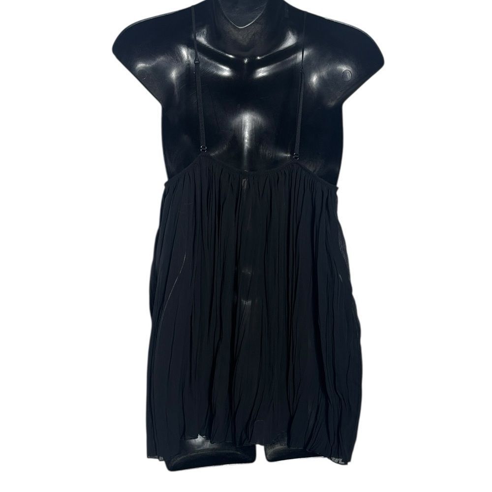 Victoria’s Secret women’s medium 2 piece lingerie set black babydoll crinkle new - Picture 4 of 8